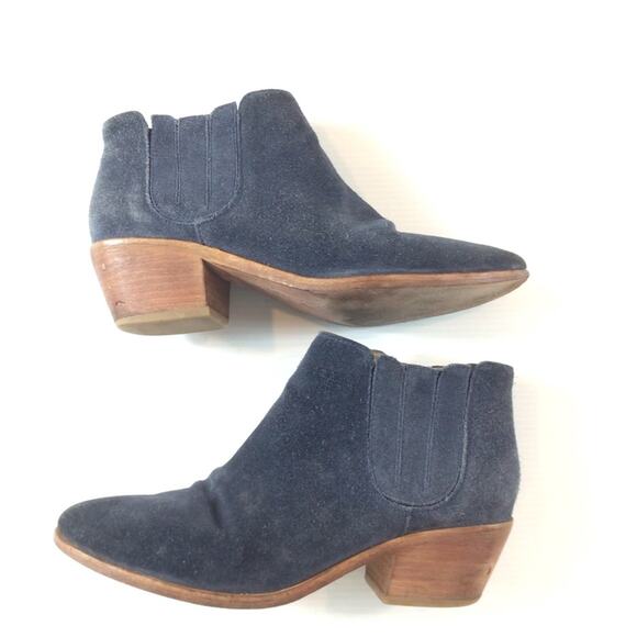 JOIE Blue Suede "Barlow" Ankle Bootie size 37 / US 6.5 - Picture 2 of 9